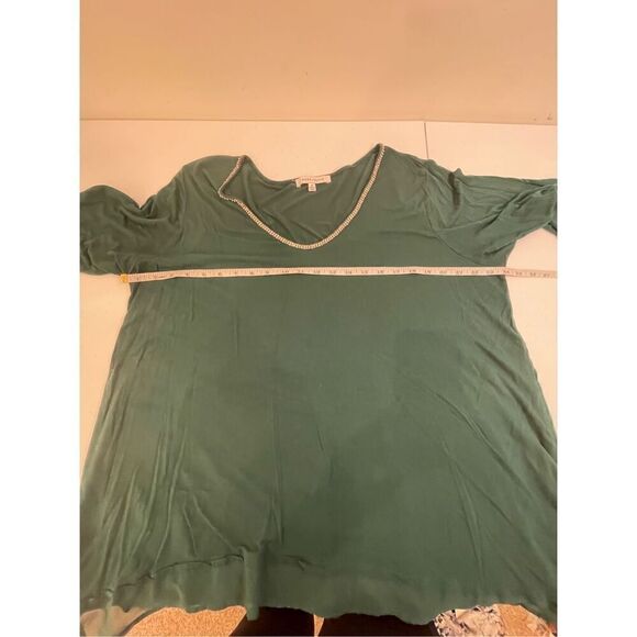 Rose + Olive women’s bundle lot blouse size 2X green and blue - Picture 6 of 13